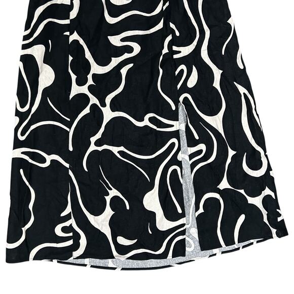 NWT Sam Edelman Sz Medium Merisa Printed Open-Back A-Line Linen Dress Midi NEW - Picture 5 of 16